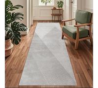 Siunwdiy Tappeto Runner Antiscivolo e Lavabile per Cucina, Corridoio e Ingresso,Moderno Geometrico Grigio，100 x 180 cm