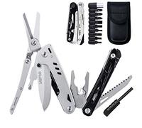 SIUPRO Coltello tascabile multiuso da uomo, set di cacciaviti, pietra focaia con tasca in nylon, grandi forbici rimovibili per campeggio, caccia