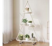 SIUQCGIPRT Stand di Piante, Portavasi in Metallo, portavasi a 3 Ripiani, Piccolo portafiori a più Livelli, espositore Multiuso per vasi di Bonsai, per Decorazioni da Giardino, Patio, Balcone (Nero)