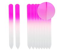 SIUSIO 10 Pack Professional Czech Crystal Glass Nail Files Double Sided Etched Surface Files Gradient Rainbow Color for Acrylic Nail Emery Boards & Bu