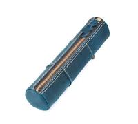 SIUSYACI Astuccio in pelle con cerniera retrò ad alta capacità multifunzione per cancelleria (blu)