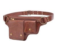 SIUSYACI Marsupio da donna regolabile in pelle PU stile steampunk retrò, regalo festival multiuso gotico Fanny Pack Hip Pouch, Rosso e marrone., Retro