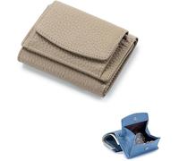 SIUSYACI Mini portafoglio in vera pelle con blocco per carte di credito, organizer tascabile, con portamonete, Elefante grigio, Moda