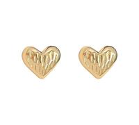 SIUSYACI - Orecchini a perno a forma di cuore, in argento Sterling placcato oro 14 carati, design testurizzato, taglia unica, rame ad alta densità + placcatura in oro, non una pietra preziosa, un