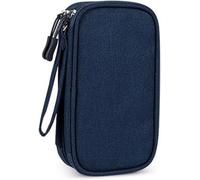 SIUSYACI Organizer per accessori elettronici, borsa portaoggetti da viaggio multistrato, adatta per power bank, hard disk, chiavette USB, auricolari, cavi dati, design antipolvere (blu)