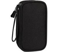 SIUSYACI Organizer per accessori elettronici, borsa portaoggetti da viaggio multistrato, adatta per power bank, hard disk, chiavette USB, auricolari, cavi dati, design antipolvere (nero)