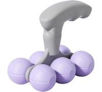 SIUSYACI Rullo massaggiante per il collo - Palmare a 6 ruote per massaggio muscolare per sollievo cervicale e fitness (viola)