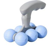 SIUSYACI Rullo massaggiatore per collo, palla portatile a 6 ruote per massaggio muscolare per sollievo e fitness della colonna cervicale (blu)