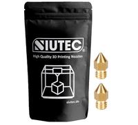 SIUTEC® Premium MK8 ugello/nozzle ottone/ottone 0,2 mm - 2 pezzi per filamento da 1,75 mm | Compatibile con: Ender 2/3/5, CR-10, X5SA, Snapmaker, A2/A6/A8, Replicatore, Tornado e molto altro ancora.