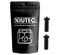 SIUTEC® Ugello Volcano Premium Nozzle 0,2 mm in acciaio temprato/hardened steel - 2 pezzi per filamento da 1,75 mm | Sidewinder X1/X2, Genius Pro, Vyper, Kobra Max, Super Racer, V400, Little Monster