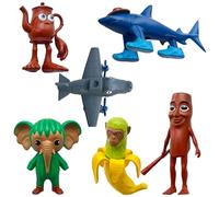 SIUVEY Tung Tung Tung Sahur Figure,Italian Brainrot Figure,Tralalero Tralala Toy,Desk Decorations Gifts For Colleagues And Friends (6PCS)