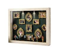 Siuwddee Museum of Us Cornice Regalo Personalizzata per Coppie, Mini Museum Silhouette Box Shadow Box Frame Kit with Gold Mini Frames & Figurins for Valentines Day Gift