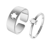 SiVaji Anello Anelli Gioielli Donna Uomo Tartaruga Anello Coppia Semplice retrò Festa Minimalista Geometrico Matrimonio Punk Colore Acciaio
