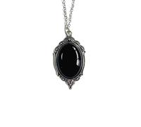 SiVaji Necklaces Collana Uomo Donna Gioielli Ciondolo Pendente Necklace Collana con Pendente Rosso Nero Vintage per Le Donne Nero-Argento