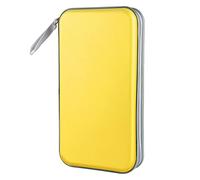 Siveit Custodia per CD, 80 custodie per CD/DVD, in plastica rigida, per auto, casa, ufficio, viaggi (giallo)