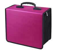 Siveit - Raccoglitore per CD/DVD, custodia per CD, DVD, custodia a portafoglio, 400 capacità, per CD/DVD, album (rosa)