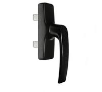 Sivenci - Maniglia Abatibile in Alluminio | Cremonese Quadrata Serie Europea | Maniglia Apertura Interna 2 Lame | 177 x 34 x 64 | Colore Nero | Destra