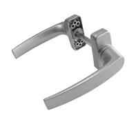 Sivenci Set di maniglie per porte in alluminio | Set di Maniglie con Rosetta | Quadretto da 8 mm | Manovella reversibile | Laccato Argento