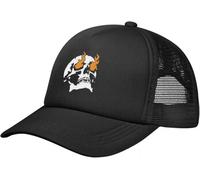 SIVMZFYQEL Classico Can You See Fire Skull Trucker Cappello Adulto Hip-Hop Cappelli Cappello da Sole Cappello da Corsa Cappuccio Snapback Regolabile Mesh Baseball cap