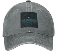 SIVMZFYQEL Classico tra Le Montagne E Le Stelle Berretti da Baseball Cappelli in Tessuto Denim Casquette Regolabile All'aperto Streetwear Cappello da Cowboy da Baseball Regalo
