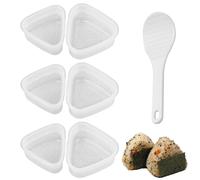 Sivono Forma triangolare Onigiri, 3 grandi e 3 piccoli stampi per sushi, onigiri maker, formatore per palline di riso con 1 cucchiaio di riso - Facile da realizzare onigiri