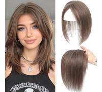 SIVOTATO Topper per capelli da donna, capelli veri, base svizzera, legati a mano, invisibili, copertura a 360°, parrucca naturale, 7 x 10 cm, base svizzera (6#)