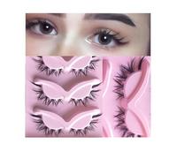 SIVZUMO 10 Paia di Ciglia Finte al Manga, Fox Eye Ciglia Finte Naturali Look Naturale, Ciglia di Volpe Fluffy Occhio di Gatto 3D Lashes ad ala d'angelo Anime per Cosplay