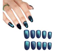 SIVZUMO 24 Pcs Unghie Gel Adesive UV, Occhi di Gatto Blu Smalto Adesivo Gel UV Pellicola per Unghie Autoadesiva, Adesivi per unghie in gel, Impacchi di Smalto Gel per Unghie unghie gel adesive uv