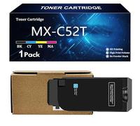 SIWANYS MX-C52T Cartuccia Toner di Ricambio per Sharp MX-C52T MX-C52TB MX-C52TC MX-C52TY MX-C52TM per Sharp MX-C428F MX-C528F Stampanti con Chip,Cyan-1 Pack