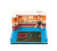SIWEME Blocco note 3D per intaglio di carta, note adesive, blocco note 3D con porta penna dribbling, silhouette fai da te, regali creativi per gli amanti del basket