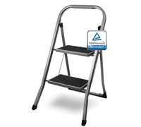siwitec Scaletta pieghevole a 2 gradini, in acciaio con portata fino a 150 kg, pieghevole, con certificazione TÜV/GS, colore: antracite