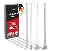 siwitec SDS Max - Set di scalpelli da 4 pezzi: 1 scalpello a punta, 1 scalpello piatto, 1 scalpello per piastrelle lungo 500 mm, resistente agli urti per calcestruzzo, muratura e piastrelle