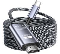 Siwket Cavo intrecciato da USB tipo C a HDMI, 3 m, 4K a 60Hz, compatibile Thunderbolt 60 per MacBook Pro/Air 3, iPad Pro/Air 2021, Samsung Galaxy S21, S22, S23 Ultra, Huawei P50, TV, tablet,