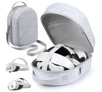 Siwket Custodia rigida da trasporto compatibile con cuffie da gioco Meta Quest 3S/Quest 3/Oculus Quest 2 ufficiali originali/Elite Strap VR, custodia portatile da viaggio Vision Pro per controller