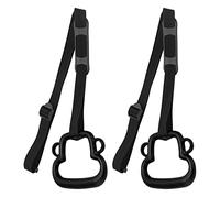 SIWOTED 1 Paio di Anelli per Ginnastica per Bambini con Cinghie Regolabili Anelli per Pull Up per Esercizi per Bambini Capacità di 331 libbre (Nera)