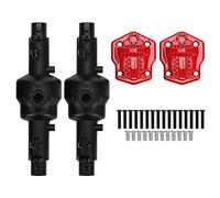 SIWOTED 2 pezzi RC copertura alloggiamento asse anteriore e posteriore in metallo per parti di aggiornamento crawler RC MN86 1/12 (Nera)