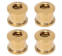 SIWOTED Vite per disco per ruota dentata da 4 pezzi Vite per disco per bici a disco singolo in lega di titanio per mountain bike (Oro)