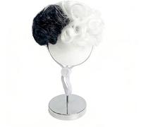 SIWUYUECOM Copricapo da 58,4 cm con oche da portico, con treccia lunga e divertente e divertente, da 7 a 15 giorni di consegna (piccola testa esplosiva [bianco e nero])