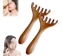 Six-Claw Meridian Massage Comb, Five Touch Therapy Comb, Natural Wooden Gua Sha Tool, Wooden Gua Sha Scraping Massage Too, Head Meridian Massage Comb (2Pcs-A)