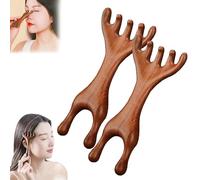 Six-Claw Meridian Massage Comb, Five Touch Therapy Comb, Natural Wooden Gua Sha Tool, Wooden Gua Sha Scraping Massage Too, Head Meridian Massage Comb (2Pcs-B)