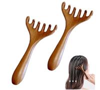 Six-Claw Meridian Massage Comb, Natural Wooden Gua Sha Tool, Six-Claw Scalp Comb for Women Men Head Meridian Massage Comb, Protable Head Scratcher for HeadRelaxation Tools (A-2)