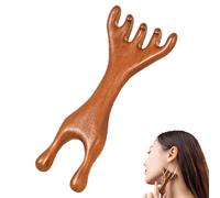 Six-claw Meridian Massage Comb, Natural Wooden Gua Sha Tool, Versatile Head Meridian Massage Comb, for Head Face Eye Nose Jaw And Neck (B)
