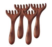 Six-Claw Meridian Massage Comb, Wooden Fivetouch Comb for Scalp, Meridians Massage Brush, for Scalp, Face, Neck & Shoulder Relaxation, Gua Sha Comb for Men Women (4pcs)