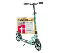 SIX DEGREES Monopattino in alluminio con meccanismo pieghevole e supporto, 205 mm, altezza regolabile, certificato GS, menta, vincitore del test