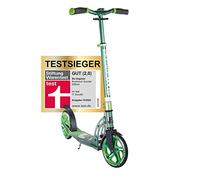 SIX DEGREES Monopattino in alluminio con meccanismo pieghevole e supporto, 205 mm, regolabile in altezza, certificato GS, verde, vincitore del test