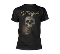 SIX FEET UNDER - KNIFE SKULL BLACK T-Shirt, Front & Back Print Small