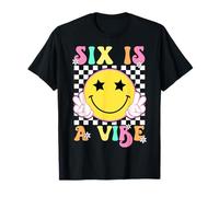 Six Is A Vibe Groovy 6 Anni 6 ° compleanno Maglietta