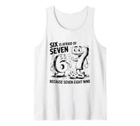 Six is Afraid of Seven Divertente Matematica Humor Design per Bambini Canotta