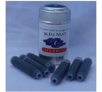 Six J Herbin Writing Ink Cartridges - Blue Bleu Nuit (Y 1139 Box 1)
