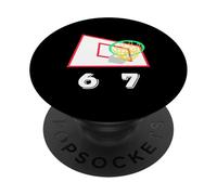 Six Seven 6 7 Basketball Meme Hoop Design PopSockets PopGrip Adesivo